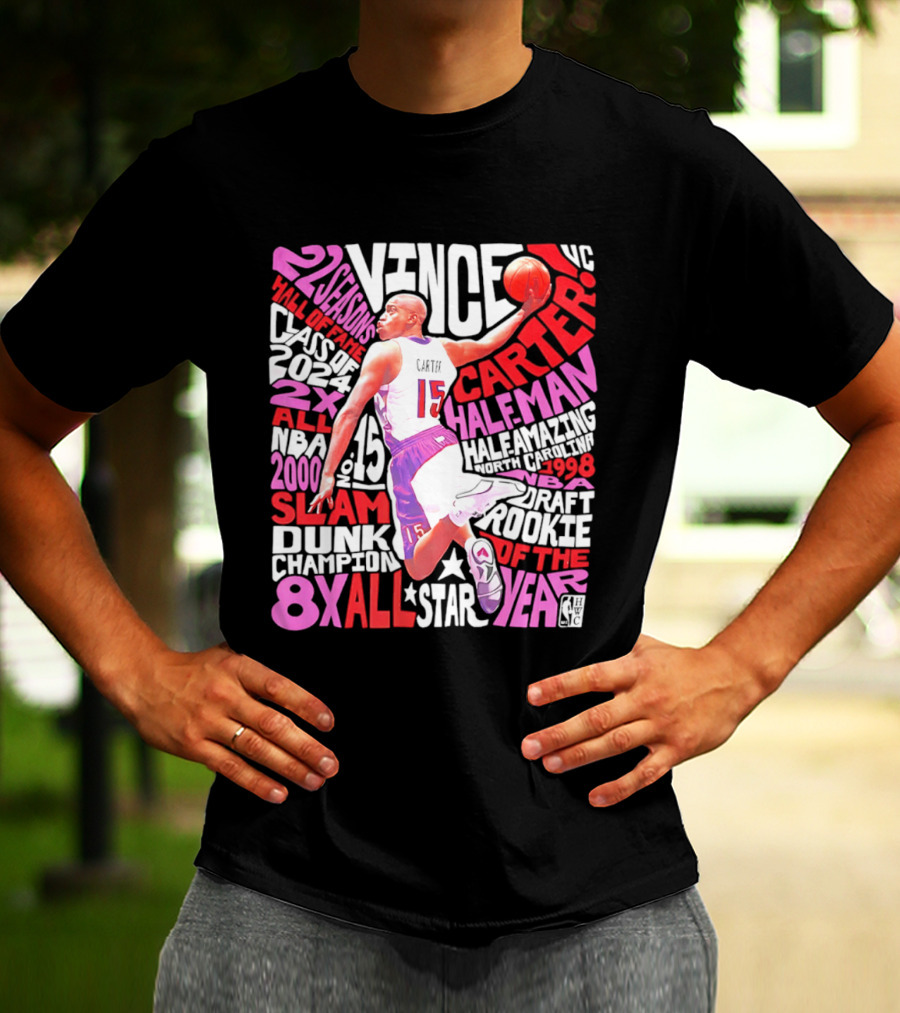 Vince Carter Toronto Raptors Slam Dunk Champion Half Man Half Amazing T-Shirt