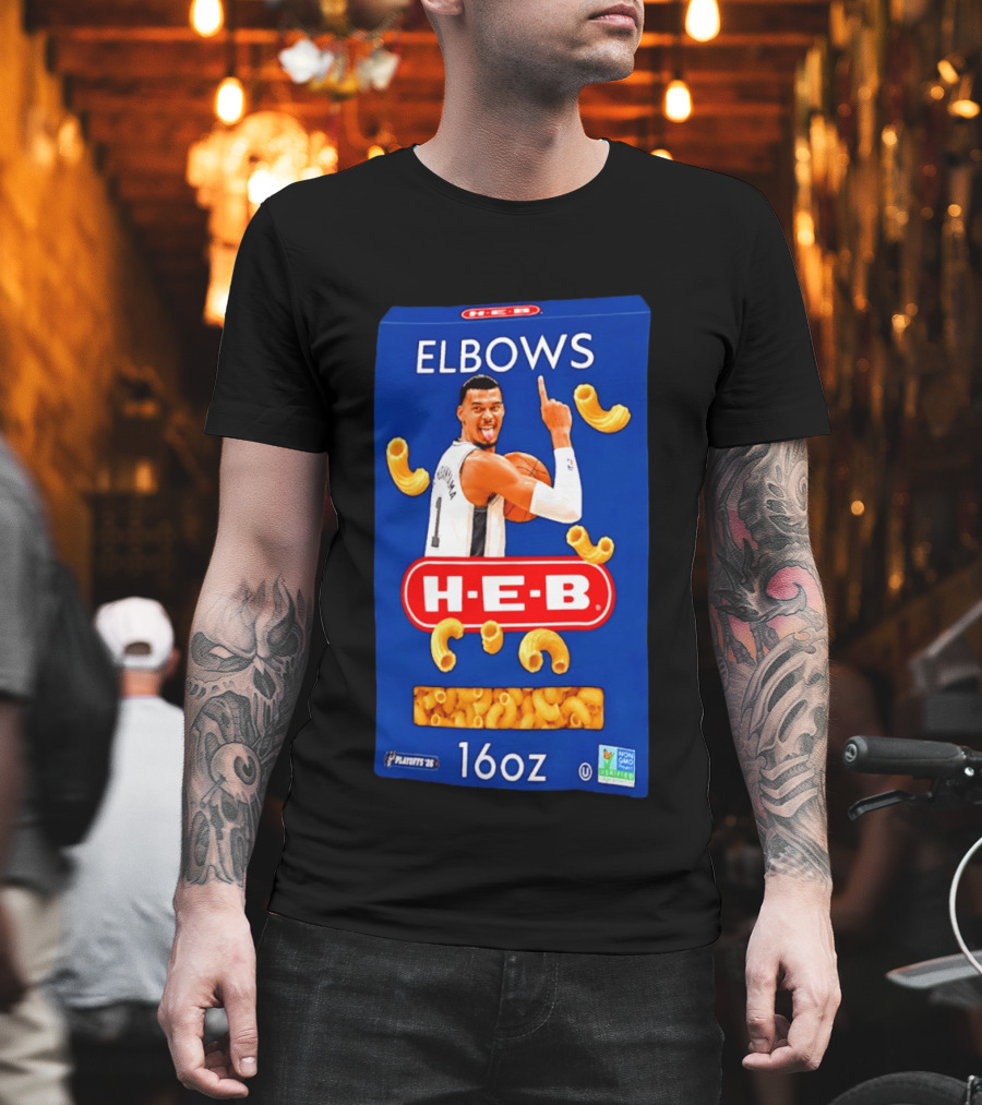 San Antonio Spurs Wemby HEB Elbows 16oz Playoffs Meme T-Shirt