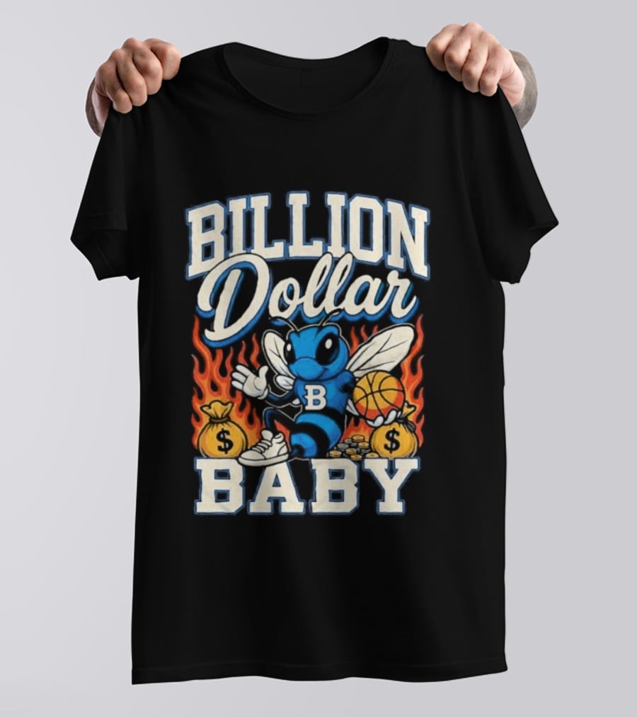 Billion Dollar Baby Hornets Mascot Fire And Moneybags T-Shirt