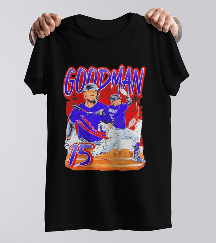 Goodman Baseball Action And Number 15 Illustration Euphoria Rise T-Shirt