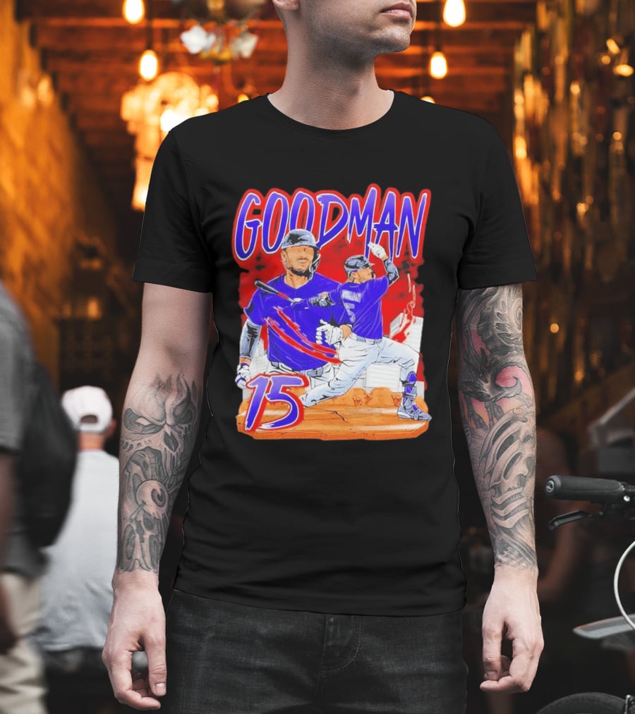 Goodman Baseball Action And Number 15 Illustration Euphoria Rise T-Shirt