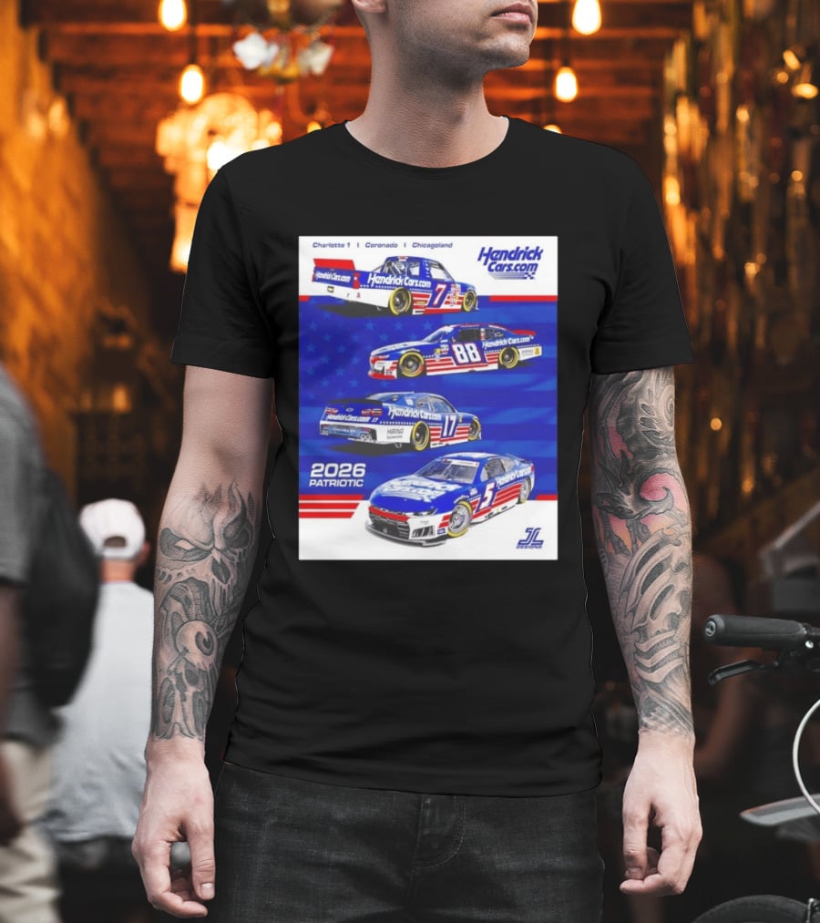 Hendrick Motorsports 2026 Patriotic NASCAR Cars Coronado Chicagoland T-Shirt