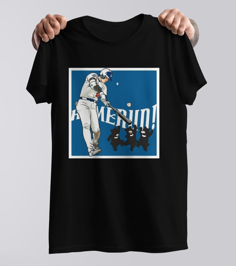Shohei Ohtani Los Angeles Dodgers Home Run Anime Bears T-Shirt