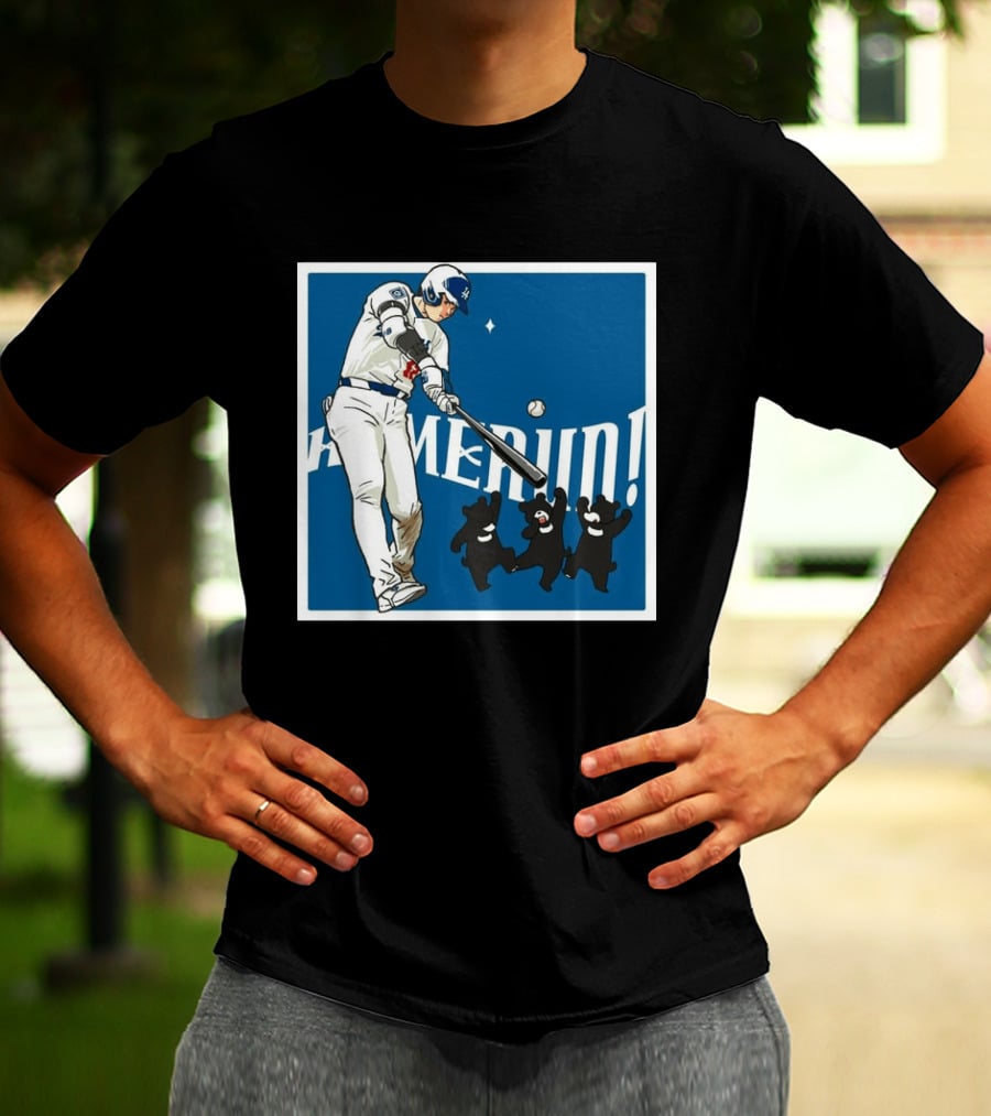 Shohei Ohtani Los Angeles Dodgers Home Run Anime Bears T-Shirt