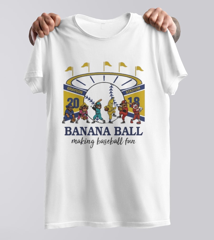 Grayson Stadium Banana Ball 2018 Making Baseball Fun T-Shirt