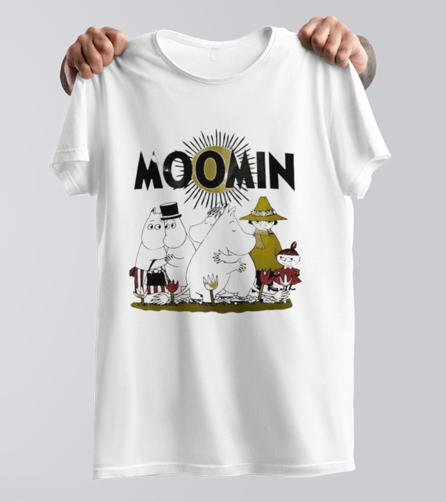 Moomin Family In Sunshine Cartoon Gathering T-Shirt