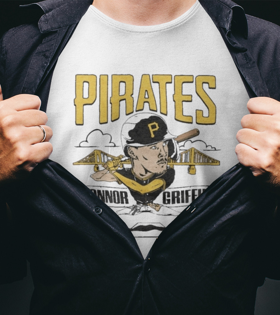 Pittsburgh Pirates Konnor Griffin Baseball Cartoon Bridge T-Shirt