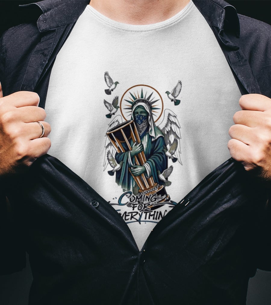 Statue Of Liberty New York Knicks Everything Doves Halo Hourglass T-Shirt