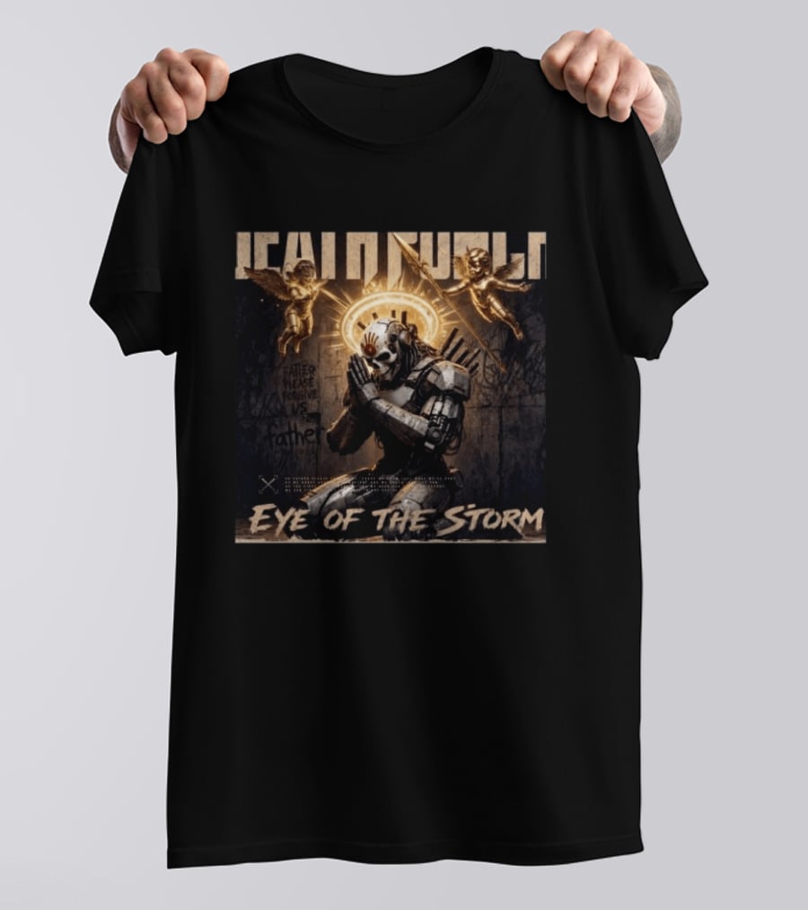 5 Finger Death Punch Eye Of The Storm 2026 Release May 15 Angel Robot Halo Motif T-Shirt