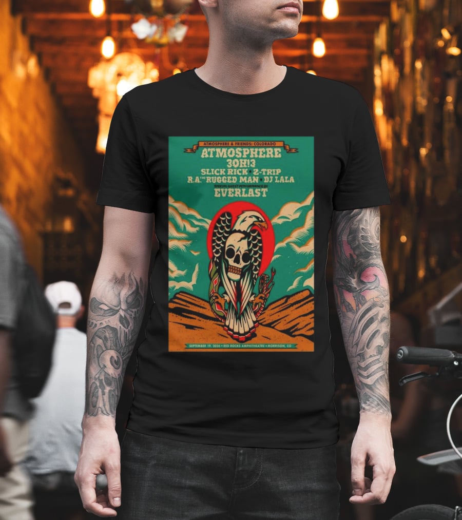 Atmosphere Friends Colorado 2026 Red Rocks Amphitheatre Morrison Concert Slick Rick Everlast 30h13 T-Shirt
