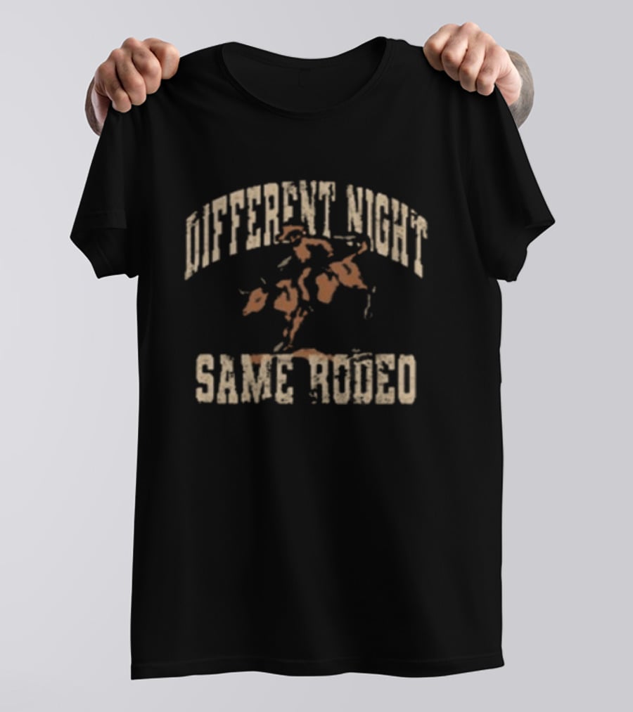 Bailey Zimmerman Different Night Same Rodeo 26 Brown T-Shirt