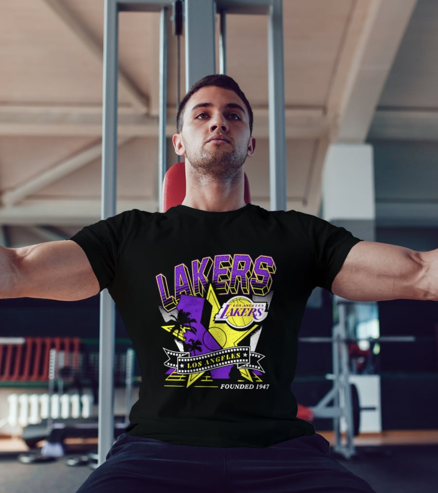 Los Angeles Lakers Founded 1947 NBA Team California Map T-Shirt
