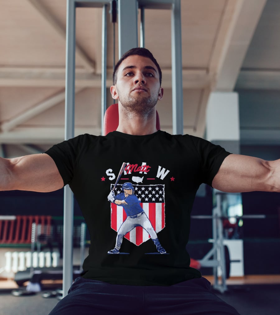 Matt Shaw Stars Stripes Chicago Cubs Baseball T-Shirt