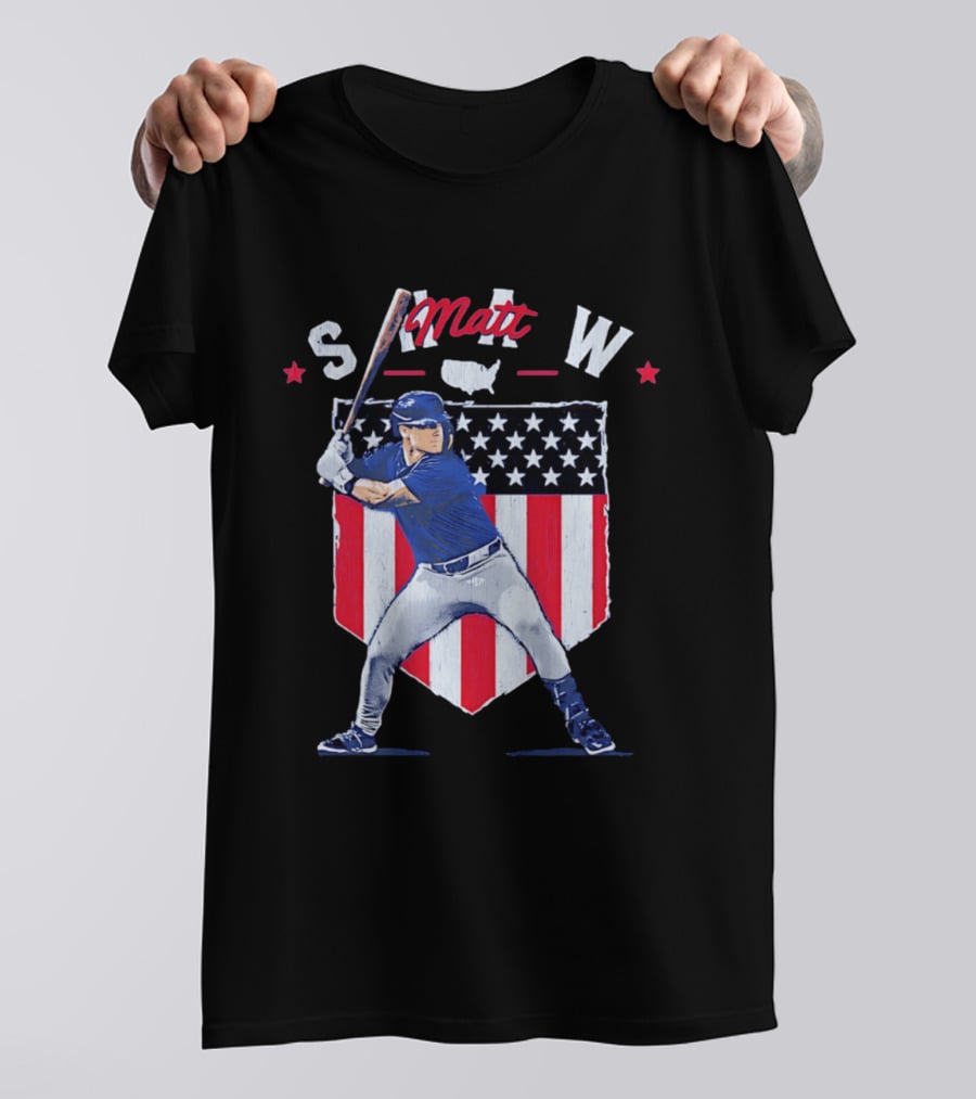 Matt Shaw Stars Stripes Chicago Cubs Baseball T-Shirt