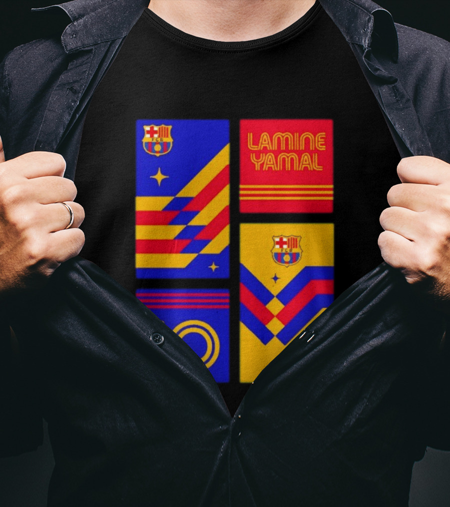 FC Barcelona Lamine Yamal 10 Vibes With Team Colors And Crest T-Shirt