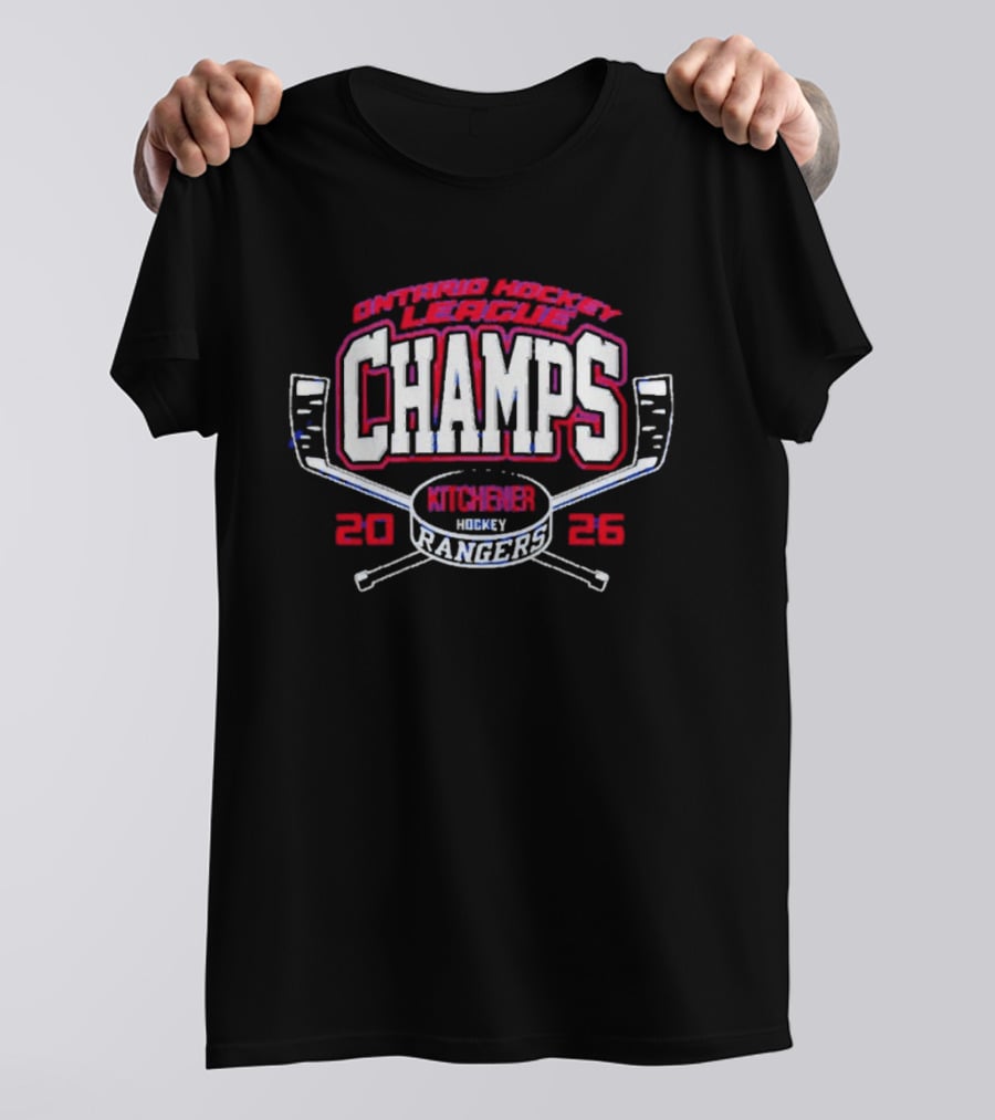 Ontario Hockey League Champs 2026 Kitchener Rangers Cross Sticks T-Shirt