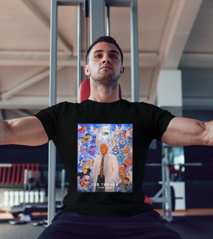 Welcome Cartoon Network Ted Turner 1938 2026 Characters Heaven T-Shirt