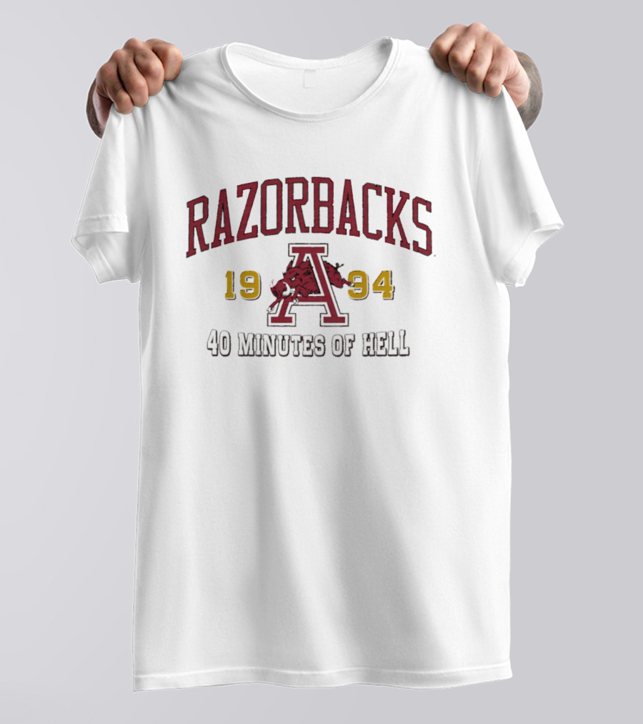 Razorbacks 1994 40 Minutes Of Hell Basketball T-Shirt