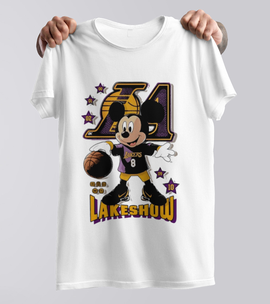 Mickey Mouse Lakers LA Basketball Lakeshow T-Shirt