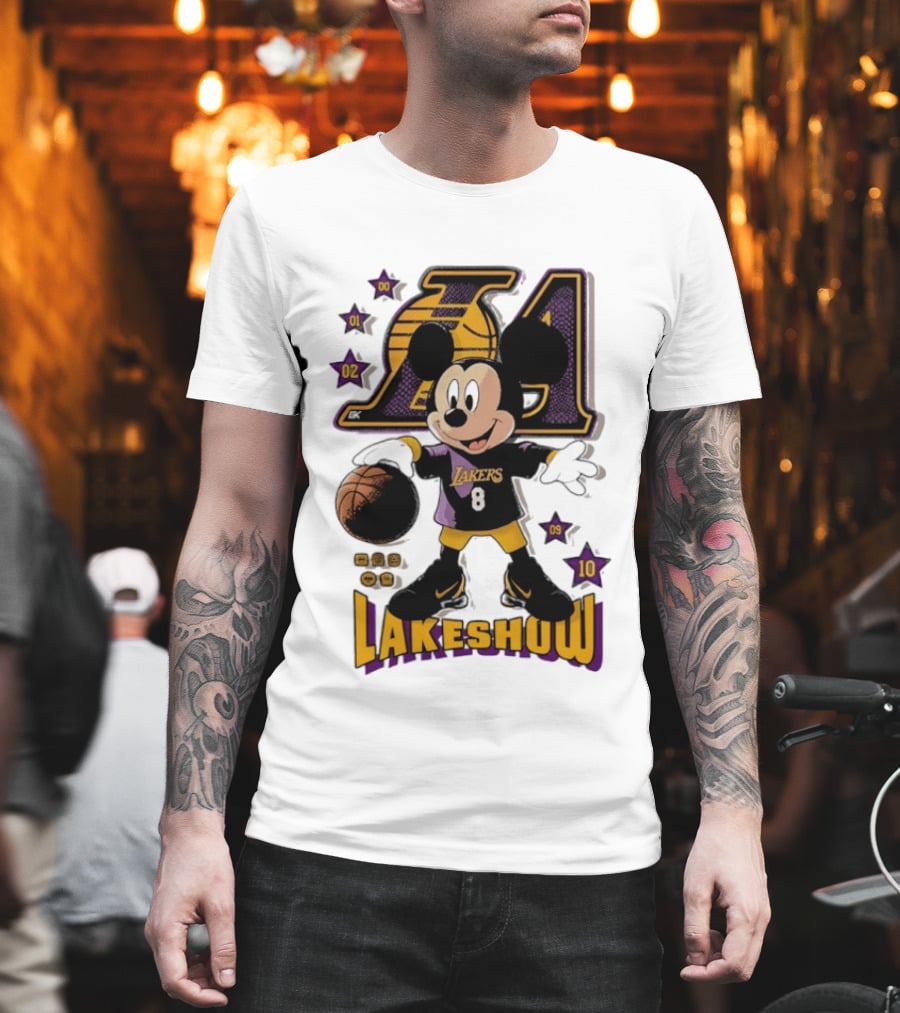 Mickey Mouse Lakers LA Basketball Lakeshow T-Shirt