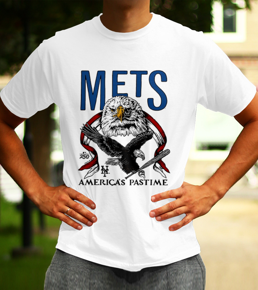 New York Mets Eagles 250th America's Pastime 2026 T-Shirt