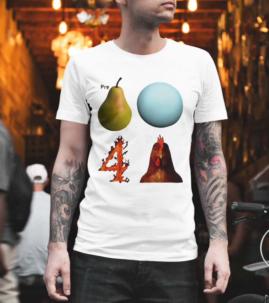 Prepare Pear Sphere Flame 4 Chicken T-Shirt