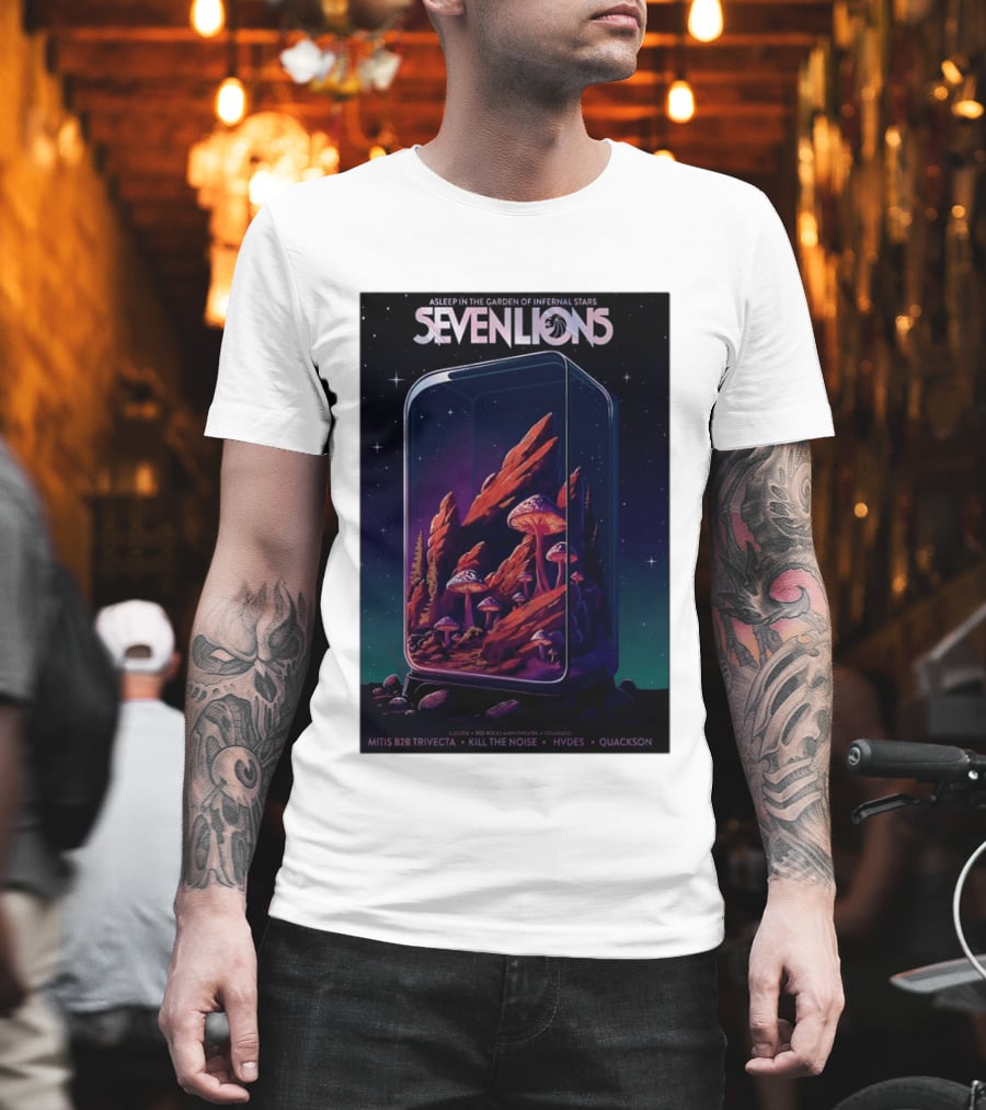 Seven Lions Asleep In The Garden Of Infernal Stars Red Rocks Amphitheatre May 22 2026 T-Shirt