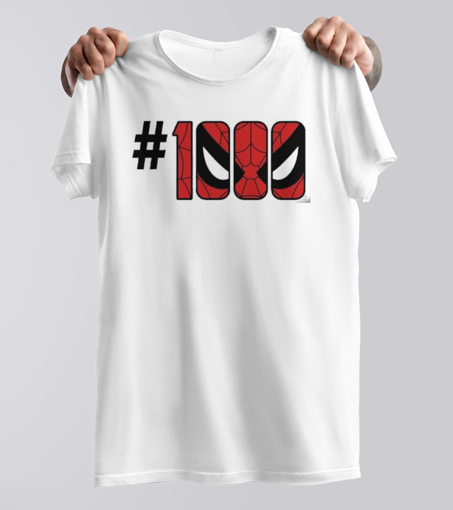 #1000 Spider Man Mask Red Web T-Shirt