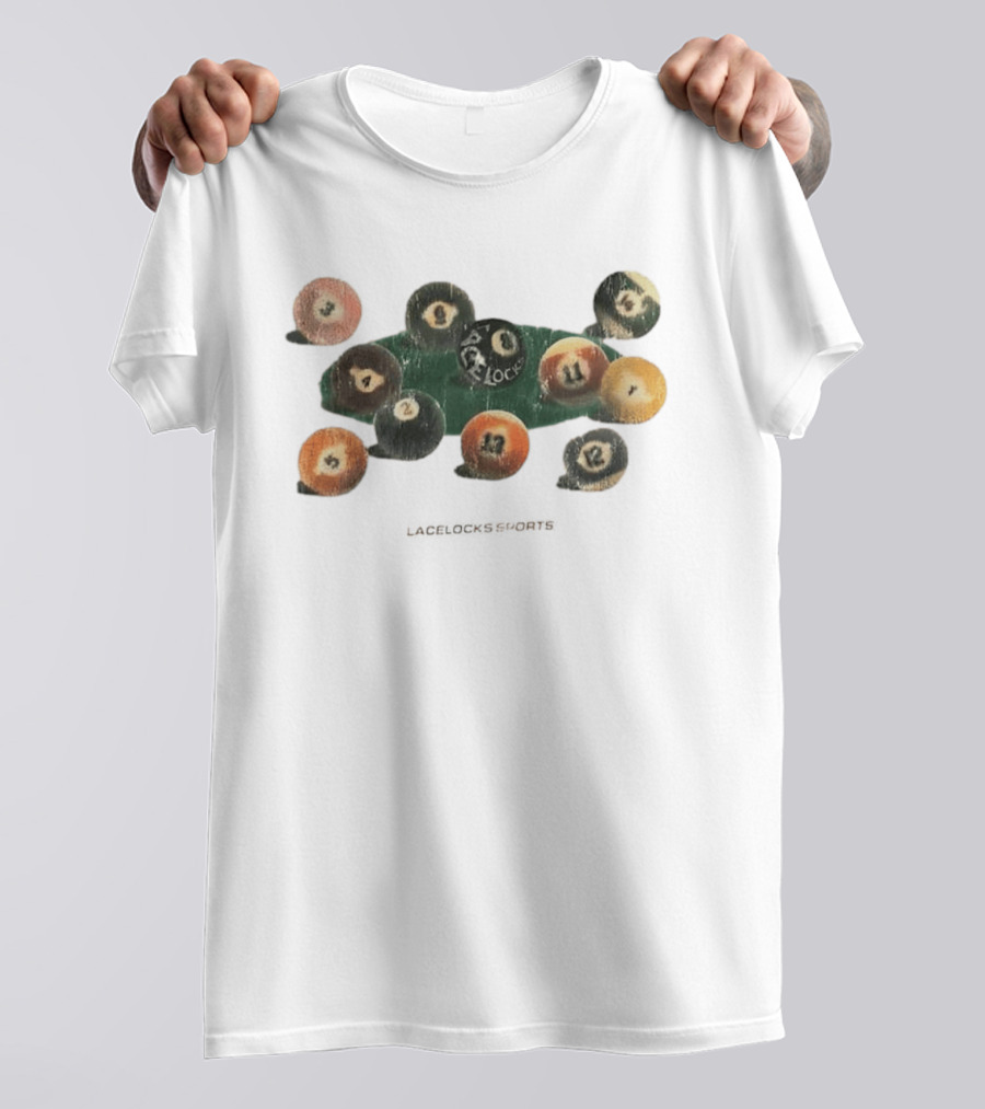 Lacelocks Sports Distressed Numbered Billiard Pool Balls T-Shirt