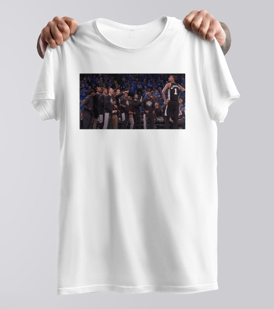 Victor Wembanyama Cold Celebration Against OKC In Black Jersey T-Shirt