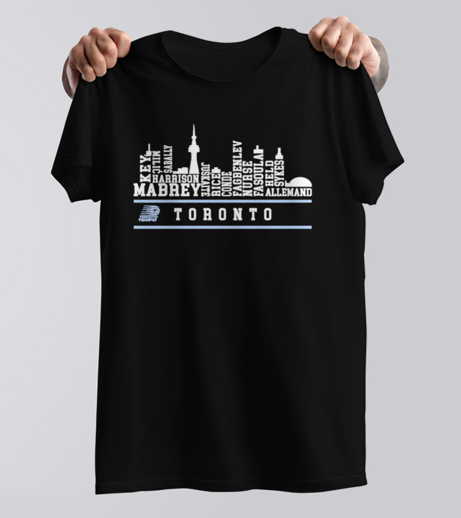 Toronto Tempo 2026 Mabrey Key Allemand Roster Skyline T-Shirt