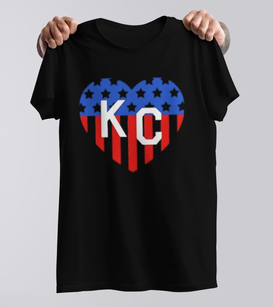 USA Stars Stripes Heart KC Kansas City T-Shirt