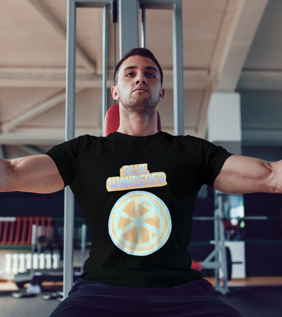Blue Wanderer Basketball Neon Glow Circle T-Shirt