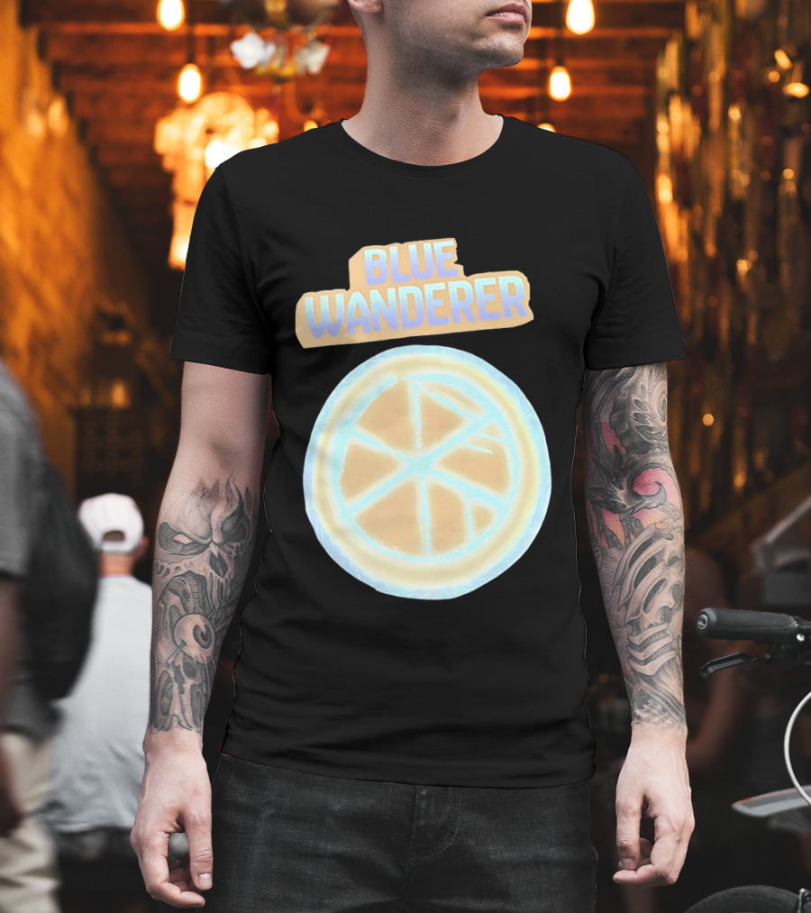 Blue Wanderer Basketball Neon Glow Circle T-Shirt