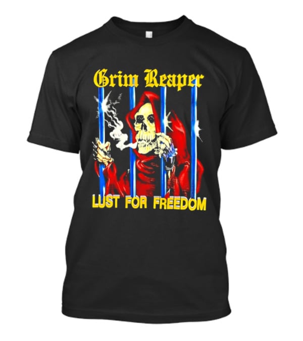 Grim Reaper Behind Bars Lust For Freedom T-Shirt