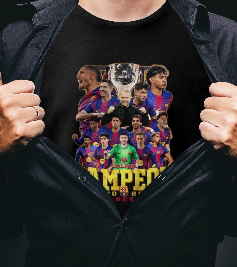 Laliga Campeón 2026 FC Barcelona Players Celebration T-Shirt