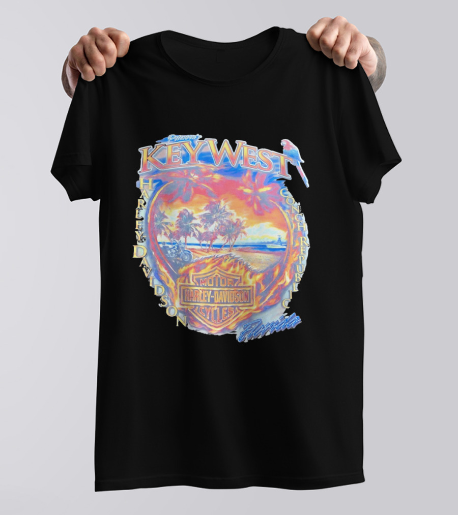 Peterson Key West Harley Davidson Conch Republic Motorcycles Florida T-Shirt