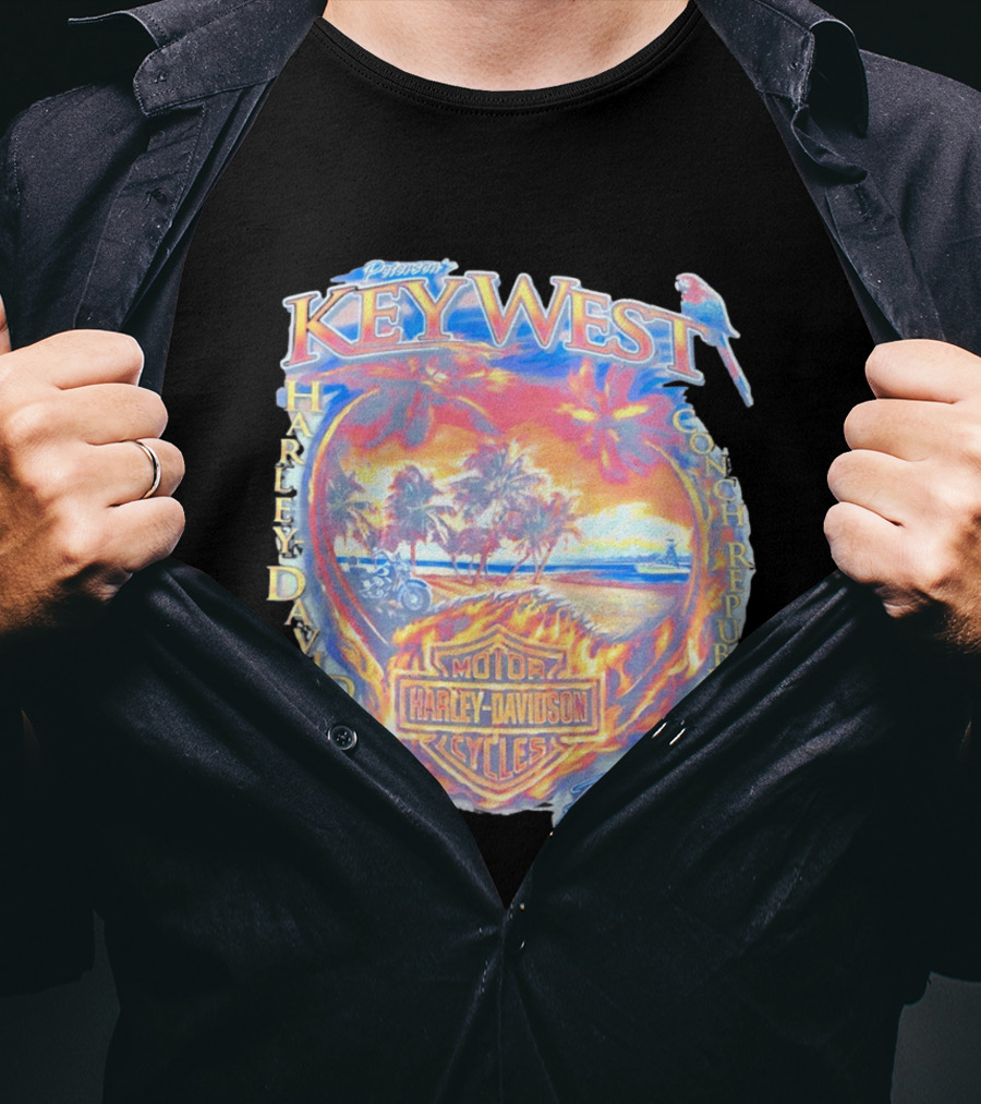 Peterson Key West Harley Davidson Conch Republic Motorcycles Florida T-Shirt
