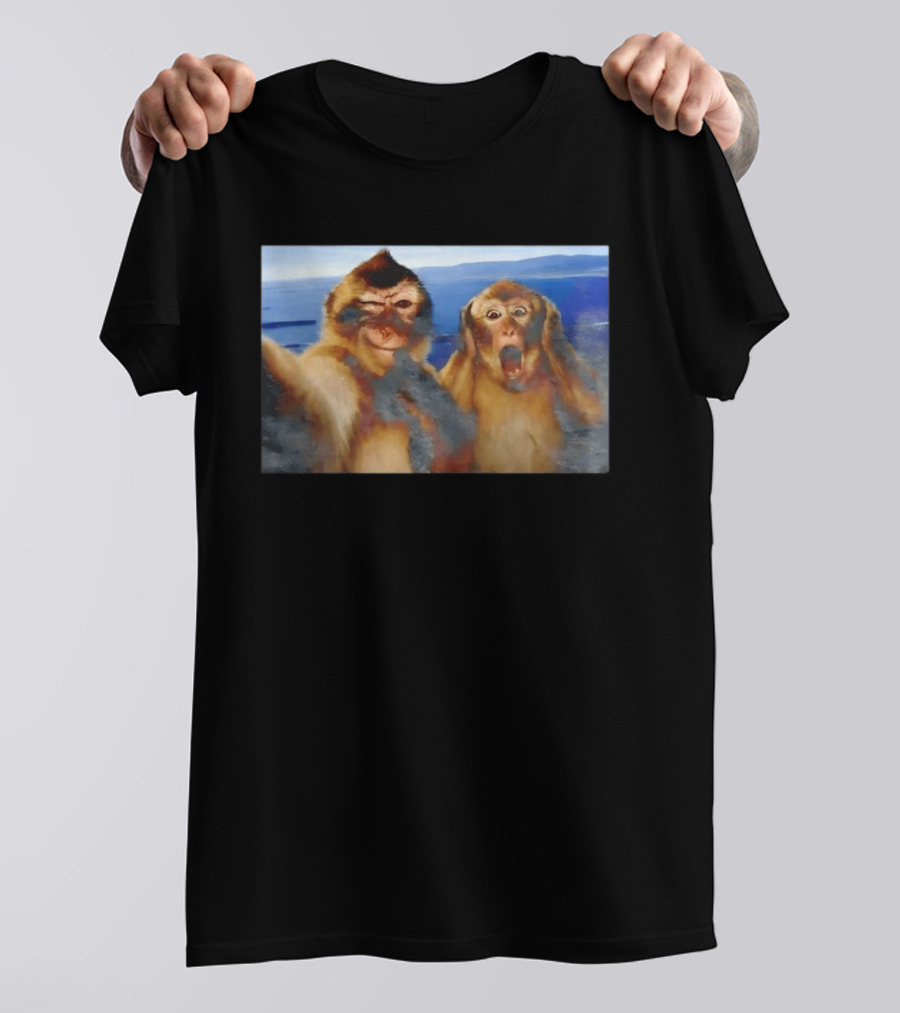 Funny Thinking Monkey Meme Surprised Expression Moments T-Shirt