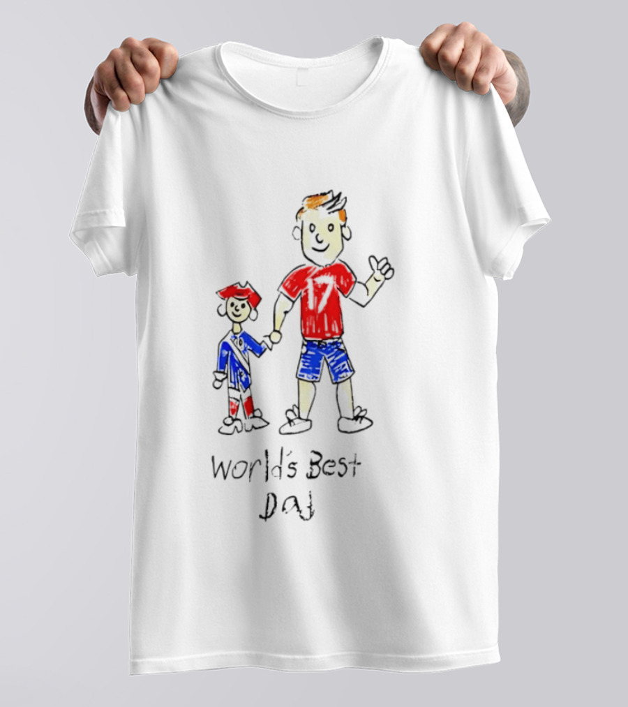 Buffalo Bills World's Best Dad Father's Day Kids Drawing T-Shirt