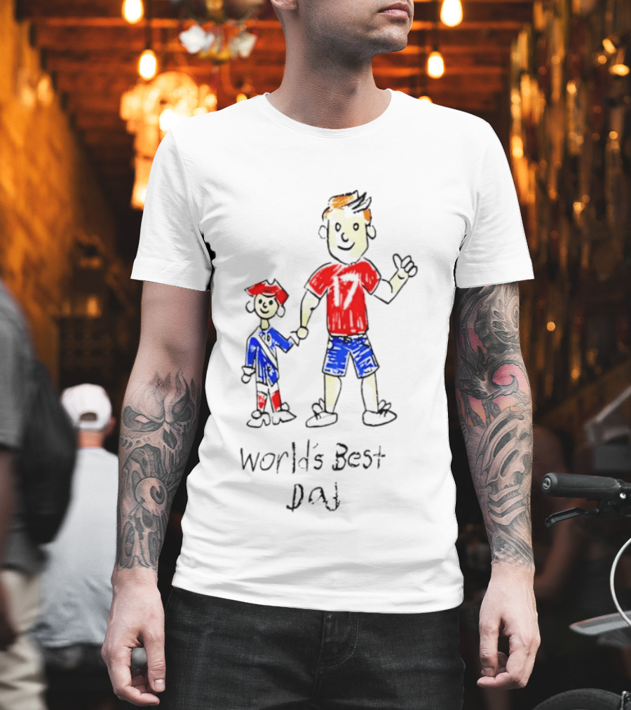 Buffalo Bills World's Best Dad Father's Day Kids Drawing T-Shirt