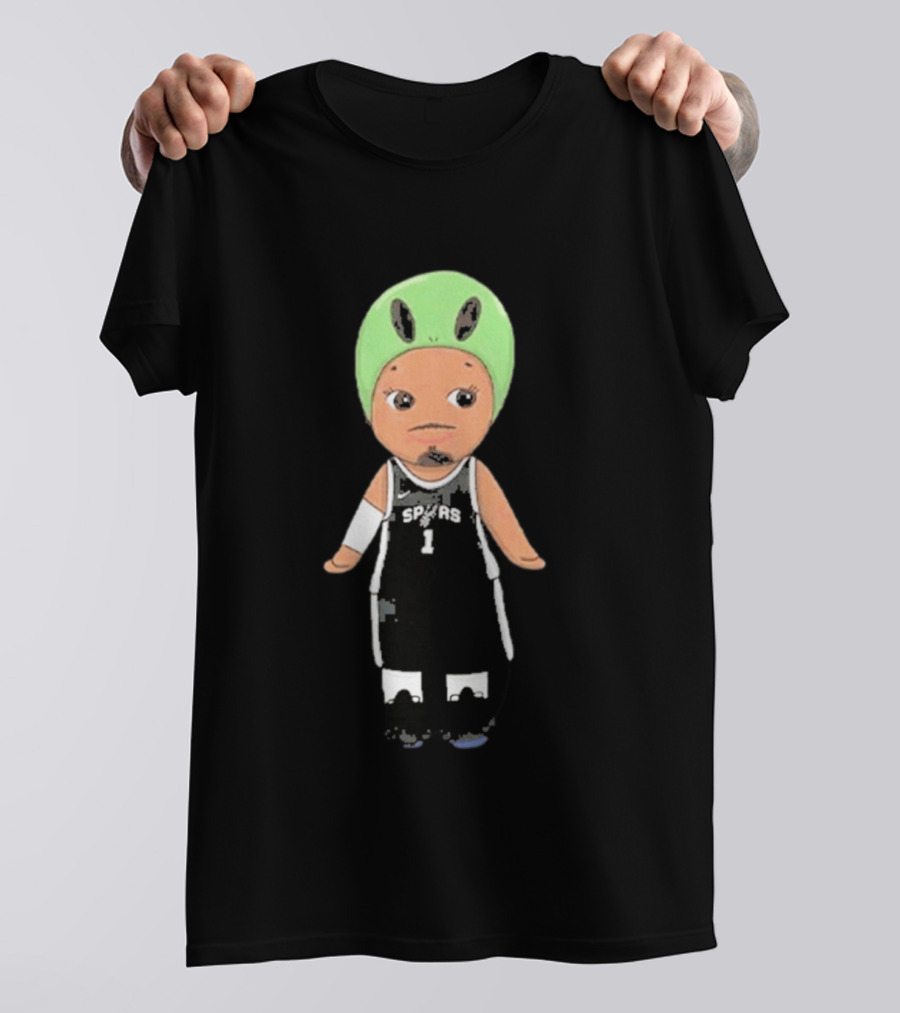 Victor Wembanyama Spurs Alien Chibi Basketball T-Shirt