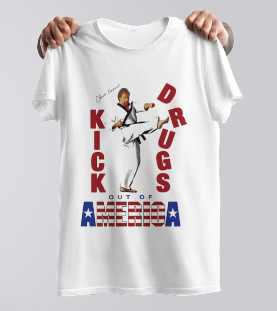 Chuck Norris Kick Drugs Out Of America T-Shirt