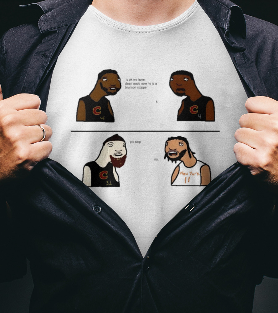 Cleveland Cavaliers New York Knicks Dean Wade Brunson Stopper NBA Paint T-Shirt