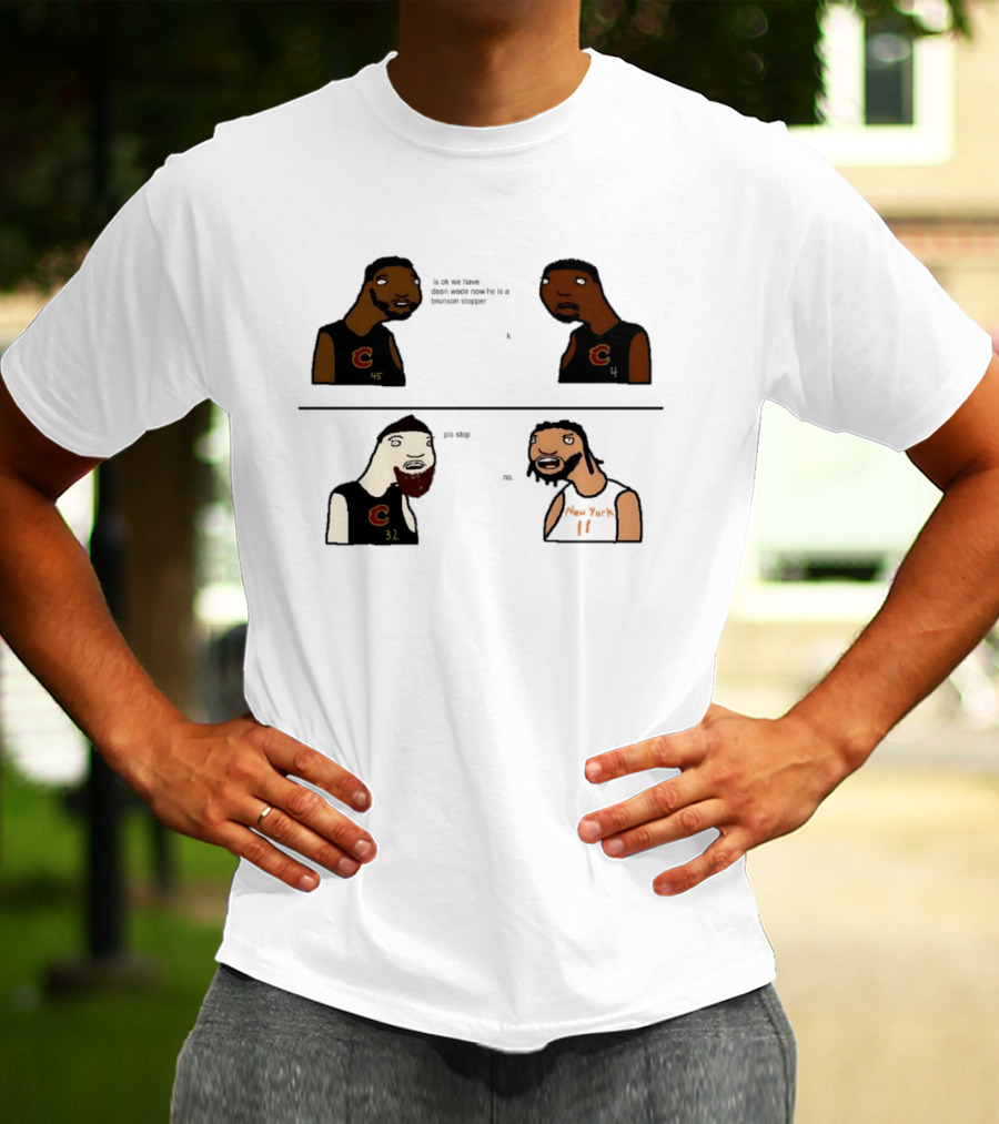 Cleveland Cavaliers New York Knicks Dean Wade Brunson Stopper NBA Paint T-Shirt