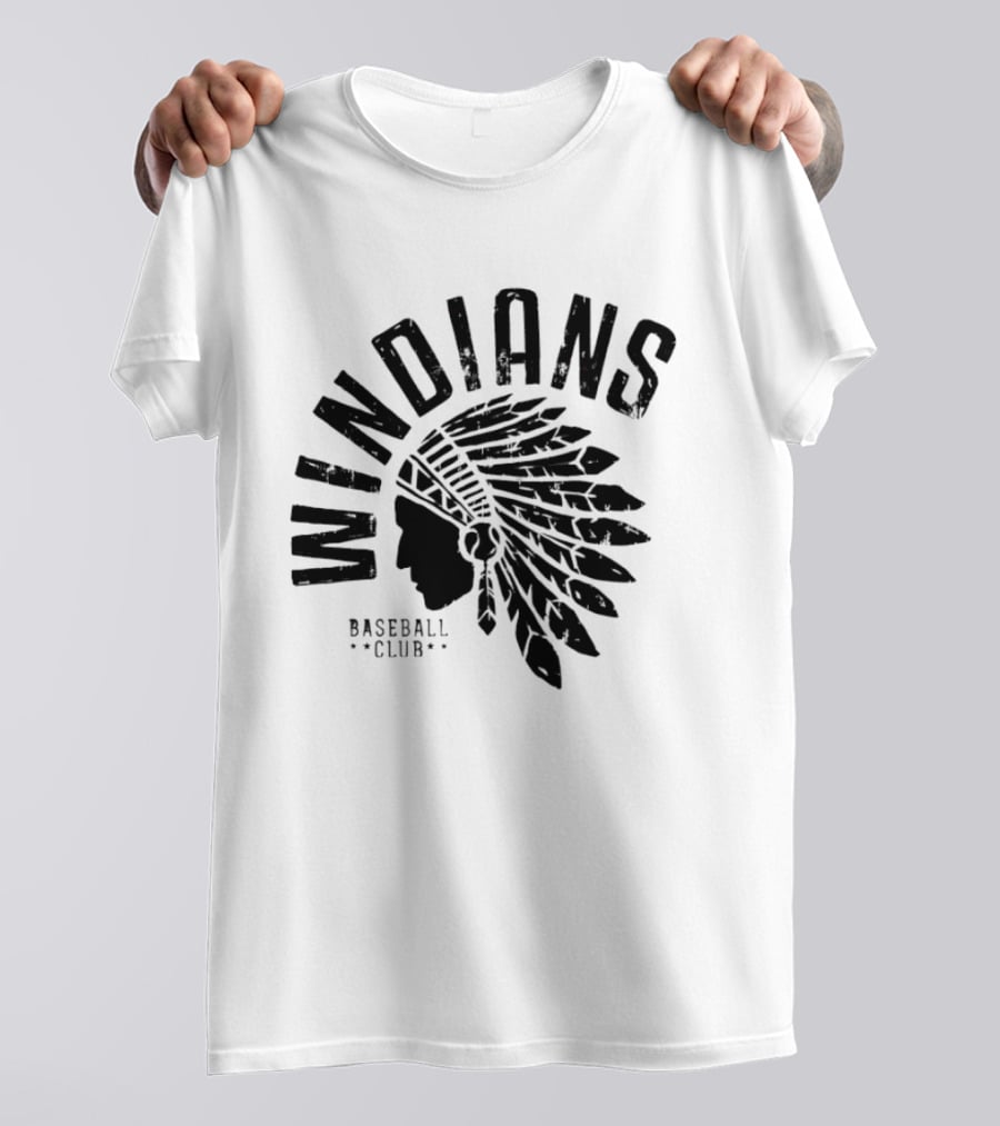 Cleveland Indians Guardians Windians Baseball Club Retro Headdress T-Shirt