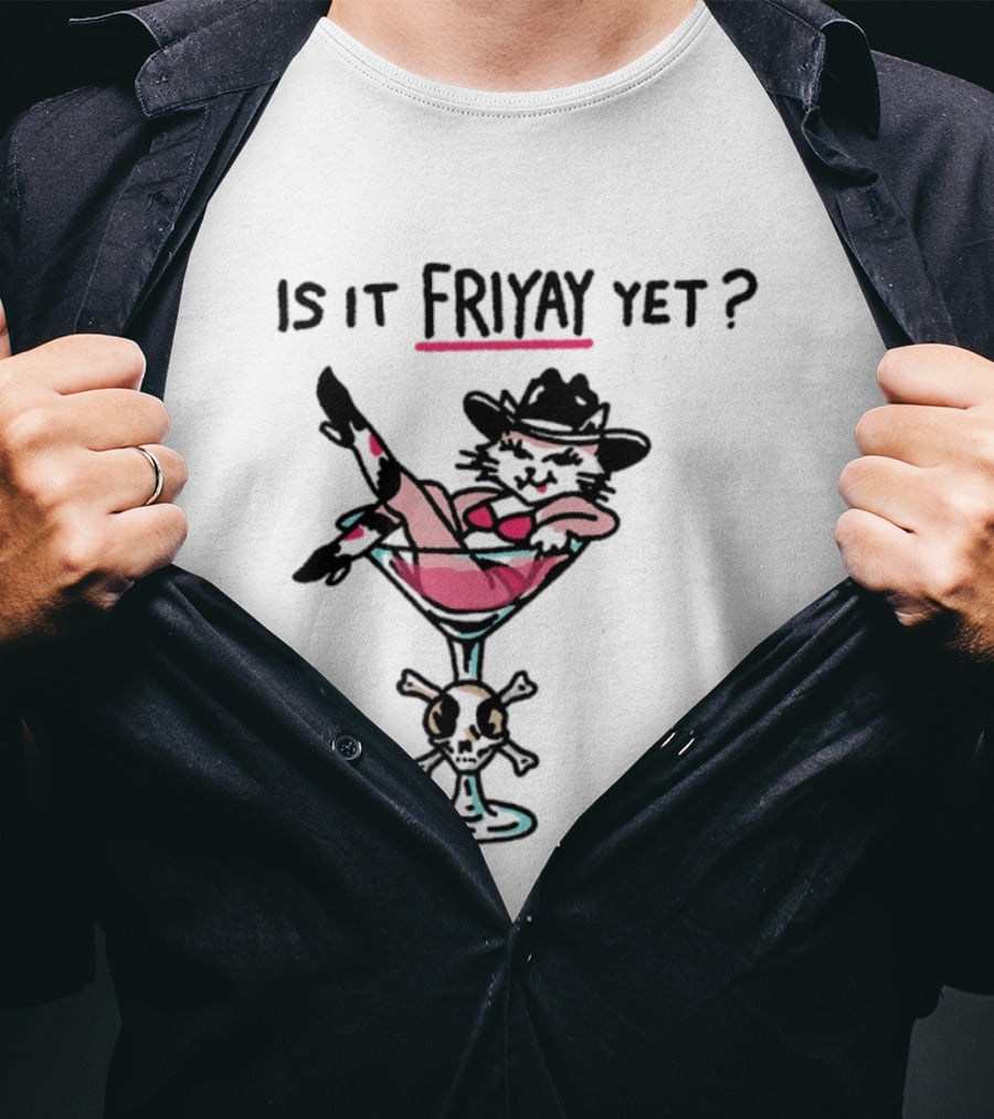 Is It Friyay Yet Cowboy Catwoman Cartoon T-Shirt