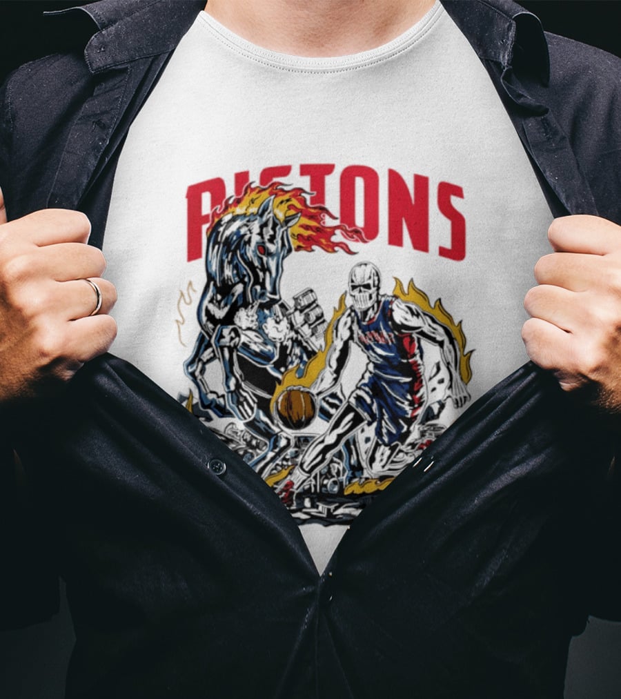 Pistons Warren Lotas 2026 Basketball Flames T-Shirt