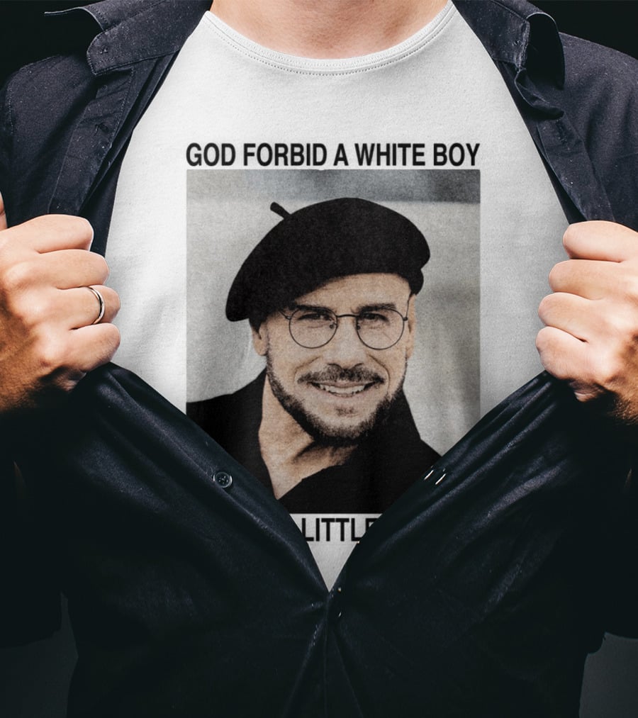 God Forbid A White Boy Beret A Little Motion Glasses Hat Smile T-Shirt
