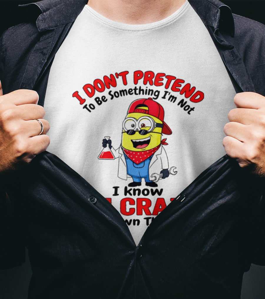 I Don't Pretend To Be Something I'm Not I Know I'm Crazy Minion T-Shirt